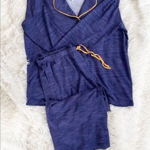 New with tags REFINERY29 2 Piece Lounge/Pajama Set. Purple with mustard piping.